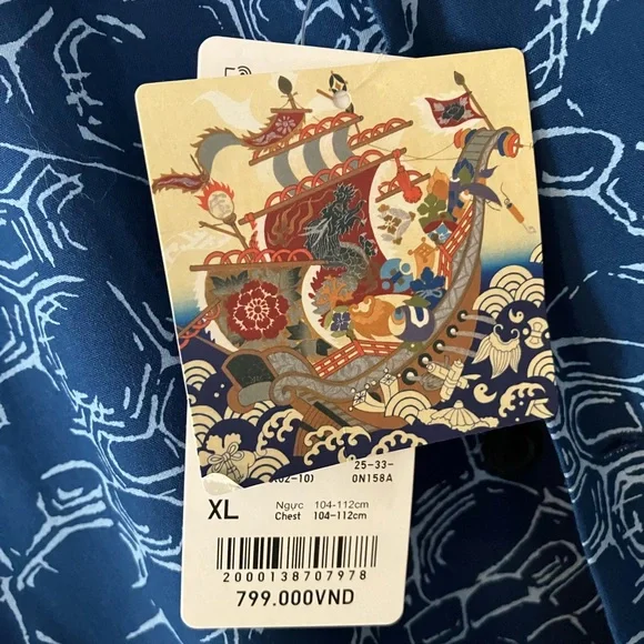 NWT Uniqlo Men's Blue Patterned Short-sleeved Button-down Shirt XL - Picture 7 of 9